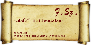 Fabó Szilveszter névjegykártya