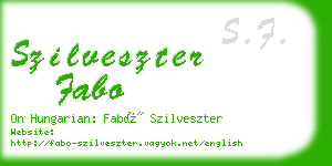 szilveszter fabo business card
